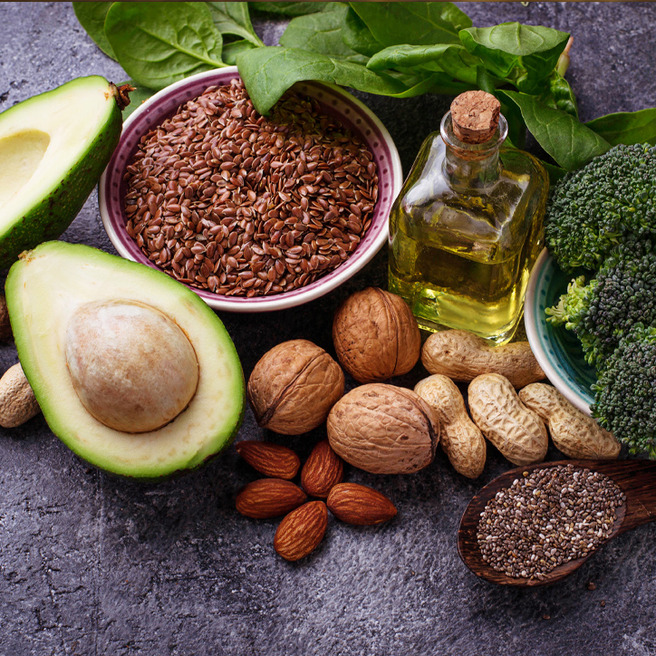 Gesunde Lebensmittel mit Omega-3-Fettsäuren